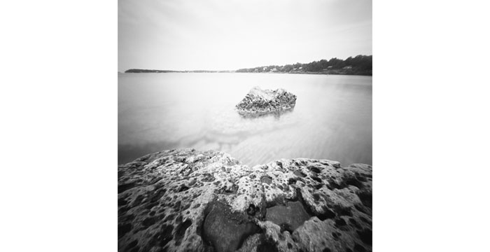 A Rock, 2013. Pinhole Camera, B&W Film, Pigment Inkjet Print, 20x20