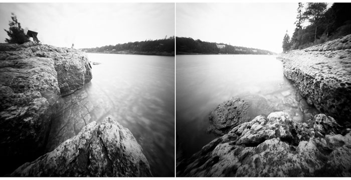 Big Tub Harbor, 2013. Pinhole Camera, B&W Film, Pigment Inkjet Print, 20x40