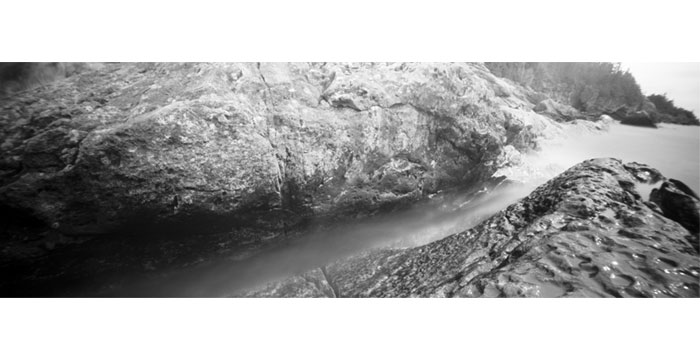 Eroded Slit, 2013. Pinhole Camera, B&W Film, Pigment Inkjet Print, 20x40