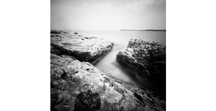 Curved Horizon, 2013. Pinhole Camera, B&W Film, Pigment Inkjet Print, 20x40